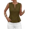 imagePRETTYGARDEN Womens 2026 Summer Vest Tops Business Casual Going Out Outfits Sleeveless Zip Up Dressy Tank Top Suit WaistcoatArmy Green