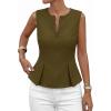 imagePRETTYGARDEN Womens 2026 Summer Vest Tops Business Casual Going Out Outfits Sleeveless Zip Up Dressy Tank Top Suit WaistcoatArmy Green
