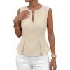 imagePRETTYGARDEN Womens 2026 Summer Vest Tops Business Casual Going Out Outfits Sleeveless Zip Up Dressy Tank Top Suit WaistcoatBeige