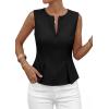 imagePRETTYGARDEN Womens 2026 Summer Vest Tops Business Casual Going Out Outfits Sleeveless Zip Up Dressy Tank Top Suit WaistcoatBlack