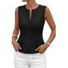 imagePRETTYGARDEN Womens 2026 Summer Vest Tops Business Casual Going Out Outfits Sleeveless Zip Up Dressy Tank Top Suit WaistcoatBlack