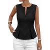 imagePRETTYGARDEN Womens 2026 Summer Vest Tops Business Casual Going Out Outfits Sleeveless Zip Up Dressy Tank Top Suit WaistcoatBlack