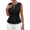 imagePRETTYGARDEN Womens 2026 Summer Vest Tops Business Casual Going Out Outfits Sleeveless Zip Up Dressy Tank Top Suit WaistcoatBlack