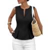 imagePRETTYGARDEN Womens 2026 Summer Vest Tops Business Casual Going Out Outfits Sleeveless Zip Up Dressy Tank Top Suit WaistcoatBlack