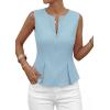 imagePRETTYGARDEN Womens 2026 Summer Vest Tops Business Casual Going Out Outfits Sleeveless Zip Up Dressy Tank Top Suit WaistcoatLight Blue