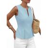 imagePRETTYGARDEN Womens 2026 Summer Vest Tops Business Casual Going Out Outfits Sleeveless Zip Up Dressy Tank Top Suit WaistcoatLight Blue