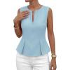 imagePRETTYGARDEN Womens 2026 Summer Vest Tops Business Casual Going Out Outfits Sleeveless Zip Up Dressy Tank Top Suit WaistcoatLight Blue