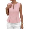 imagePRETTYGARDEN Womens 2026 Summer Vest Tops Business Casual Going Out Outfits Sleeveless Zip Up Dressy Tank Top Suit WaistcoatPink