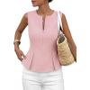 imagePRETTYGARDEN Womens 2026 Summer Vest Tops Business Casual Going Out Outfits Sleeveless Zip Up Dressy Tank Top Suit WaistcoatPink