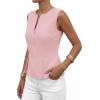 imagePRETTYGARDEN Womens 2026 Summer Vest Tops Business Casual Going Out Outfits Sleeveless Zip Up Dressy Tank Top Suit WaistcoatPink
