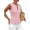 imagePRETTYGARDEN Womens 2026 Summer Vest Tops Business Casual Going Out Outfits Sleeveless Zip Up Dressy Tank Top Suit WaistcoatPink