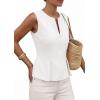imagePRETTYGARDEN Womens 2026 Summer Vest Tops Business Casual Going Out Outfits Sleeveless Zip Up Dressy Tank Top Suit WaistcoatWhite
