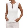 imagePRETTYGARDEN Womens 2026 Summer Vest Tops Business Casual Going Out Outfits Sleeveless Zip Up Dressy Tank Top Suit WaistcoatWhite