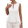 imagePRETTYGARDEN Womens 2026 Summer Vest Tops Business Casual Going Out Outfits Sleeveless Zip Up Dressy Tank Top Suit WaistcoatWhite