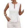 imagePRETTYGARDEN Womens 2026 Summer Vest Tops Business Casual Going Out Outfits Sleeveless Zip Up Dressy Tank Top Suit WaistcoatWhite