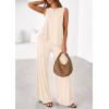 imagePRETTYGARDEN Womens 2026 Two Piece Matching Lounge Sets Asymmetrical Split Tank Tops Wide Leg Pants Summer Outfits TracksuitBeige