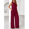 imagePRETTYGARDEN Womens 2026 Two Piece Matching Lounge Sets Asymmetrical Split Tank Tops Wide Leg Pants Summer Outfits TracksuitWine Red