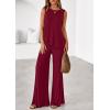 imagePRETTYGARDEN Womens 2026 Two Piece Matching Lounge Sets Asymmetrical Split Tank Tops Wide Leg Pants Summer Outfits TracksuitWine Red