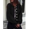 imagePRETTYGARDEN Womens 2026 Winter Cardigan Sweaters Trendy Chunky Knit Long Sleeve Button Up Casual Warm Fall Jackets CoatsBlack