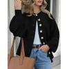 imagePRETTYGARDEN Womens 2026 Winter Cardigan Sweaters Trendy Chunky Knit Long Sleeve Button Up Casual Warm Fall Jackets CoatsBlack