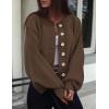 imagePRETTYGARDEN Womens 2026 Winter Cardigan Sweaters Trendy Chunky Knit Long Sleeve Button Up Casual Warm Fall Jackets CoatsBrown