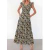 imagePRETTYGARDEN Womens Boho Floral Maxi Dress 2026 Summer Smocked V Neck Ruffle Sleeve Spring Flowy Beach Vacation SundressesBlack