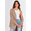 imagePRETTYGARDEN Womens Cardigan Sweaters Fall Clothes Open Front Cable Knit Oversized Winter Coats Outerwear