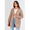 imagePRETTYGARDEN Womens Cardigan Sweaters Fall Clothes Open Front Cable Knit Oversized Winter Coats Outerwear