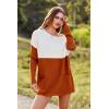 imagePRETTYGARDEN Womens Causal Loose Sweater Color Block Knit Pullover Off Shoulder Comfy Jumper Tops