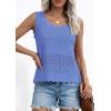 imagePRETTYGARDEN Womens Crochet Tank Tops 2026 Summer Spring Boho Sleeveless Cute Knit Sweater Vest Trendy Beach Vacation ClothesBlue