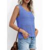 imagePRETTYGARDEN Womens Crochet Tank Tops 2026 Summer Spring Boho Sleeveless Cute Knit Sweater Vest Trendy Beach Vacation ClothesBlue