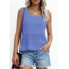 imagePRETTYGARDEN Womens Crochet Tank Tops 2026 Summer Spring Boho Sleeveless Cute Knit Sweater Vest Trendy Beach Vacation ClothesBlue