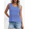 imagePRETTYGARDEN Womens Crochet Tank Tops 2026 Summer Spring Boho Sleeveless Cute Knit Sweater Vest Trendy Beach Vacation ClothesBlue