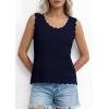 imagePRETTYGARDEN Womens Crochet Tank Tops 2026 Summer Spring Boho Sleeveless Cute Knit Sweater Vest Trendy Beach Vacation ClothesNavy Blue