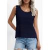 imagePRETTYGARDEN Womens Crochet Tank Tops 2026 Summer Spring Boho Sleeveless Cute Knit Sweater Vest Trendy Beach Vacation ClothesNavy Blue