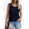 imagePRETTYGARDEN Womens Crochet Tank Tops 2026 Summer Spring Boho Sleeveless Cute Knit Sweater Vest Trendy Beach Vacation ClothesNavy Blue