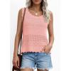 imagePRETTYGARDEN Womens Crochet Tank Tops 2026 Summer Spring Boho Sleeveless Cute Knit Sweater Vest Trendy Beach Vacation ClothesPink