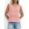 imagePRETTYGARDEN Womens Crochet Tank Tops 2026 Summer Spring Boho Sleeveless Cute Knit Sweater Vest Trendy Beach Vacation ClothesPink