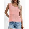 imagePRETTYGARDEN Womens Crochet Tank Tops 2026 Summer Spring Boho Sleeveless Cute Knit Sweater Vest Trendy Beach Vacation ClothesPink