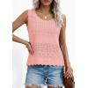 imagePRETTYGARDEN Womens Crochet Tank Tops 2026 Summer Spring Boho Sleeveless Cute Knit Sweater Vest Trendy Beach Vacation ClothesPink