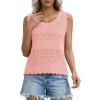 imagePRETTYGARDEN Womens Crochet Tank Tops 2026 Summer Spring Boho Sleeveless Cute Knit Sweater Vest Trendy Beach Vacation ClothesPink