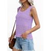 imagePRETTYGARDEN Womens Crochet Tank Tops 2026 Summer Spring Boho Sleeveless Cute Knit Sweater Vest Trendy Beach Vacation ClothesPurple