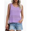 imagePRETTYGARDEN Womens Crochet Tank Tops 2026 Summer Spring Boho Sleeveless Cute Knit Sweater Vest Trendy Beach Vacation ClothesPurple