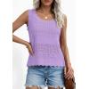 imagePRETTYGARDEN Womens Crochet Tank Tops 2026 Summer Spring Boho Sleeveless Cute Knit Sweater Vest Trendy Beach Vacation ClothesPurple
