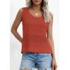 imagePRETTYGARDEN Womens Crochet Tank Tops 2026 Summer Spring Boho Sleeveless Cute Knit Sweater Vest Trendy Beach Vacation ClothesRust Red