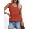 imagePRETTYGARDEN Womens Crochet Tank Tops 2026 Summer Spring Boho Sleeveless Cute Knit Sweater Vest Trendy Beach Vacation ClothesRust Red