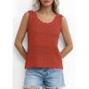 imagePRETTYGARDEN Womens Crochet Tank Tops 2026 Summer Spring Boho Sleeveless Cute Knit Sweater Vest Trendy Beach Vacation ClothesRust Red