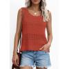 imagePRETTYGARDEN Womens Crochet Tank Tops 2026 Summer Spring Boho Sleeveless Cute Knit Sweater Vest Trendy Beach Vacation ClothesRust Red