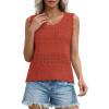 imagePRETTYGARDEN Womens Crochet Tank Tops 2026 Summer Spring Boho Sleeveless Cute Knit Sweater Vest Trendy Beach Vacation ClothesRust Red