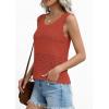 imagePRETTYGARDEN Womens Crochet Tank Tops 2026 Summer Spring Boho Sleeveless Cute Knit Sweater Vest Trendy Beach Vacation ClothesRust Red